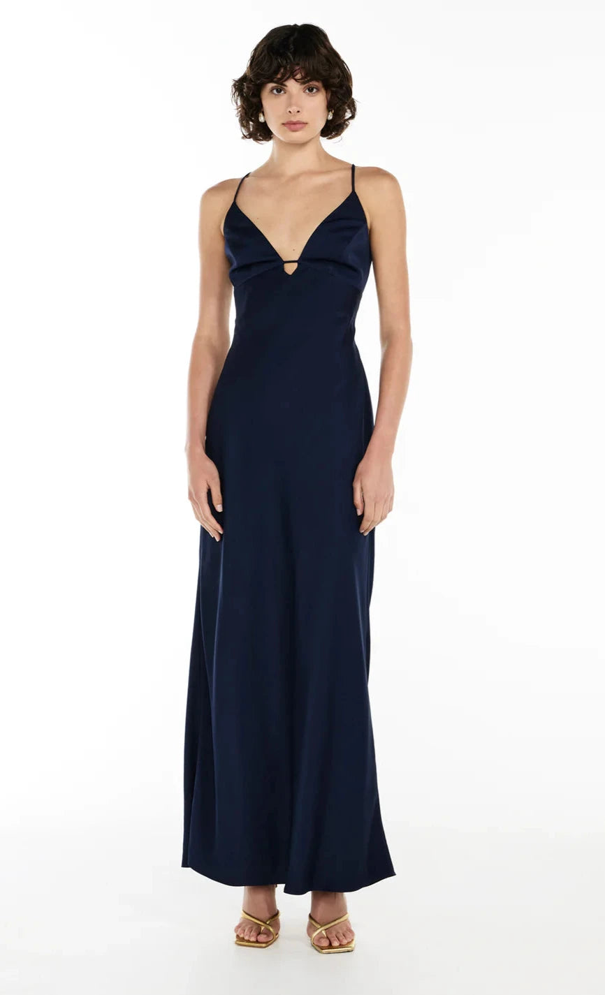 Time to Shine Slip Dress (Navy) - First Date Rentals