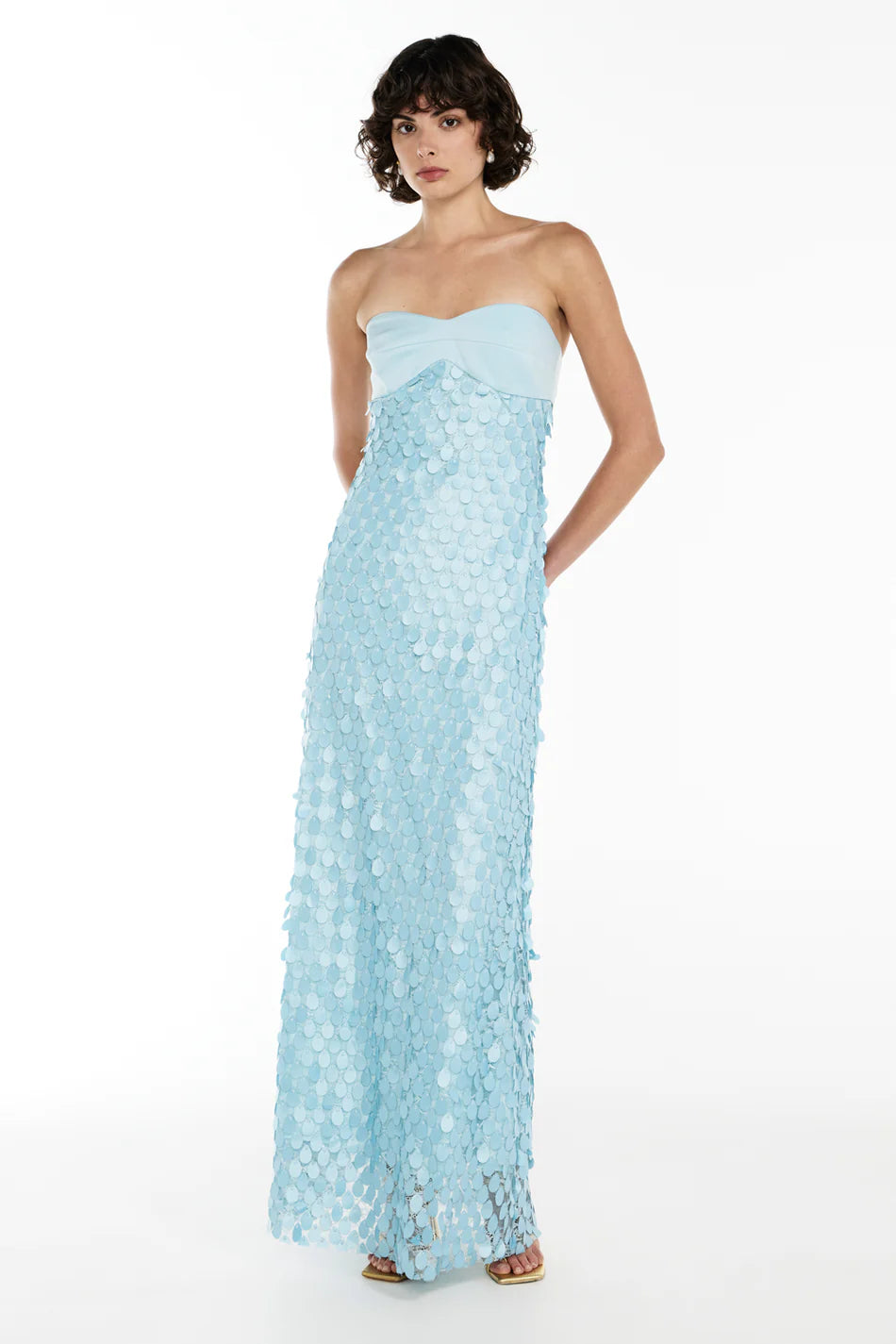 SUPREME EXTREME BALCONETTE DRESS (Aqua) - First Date Rentals