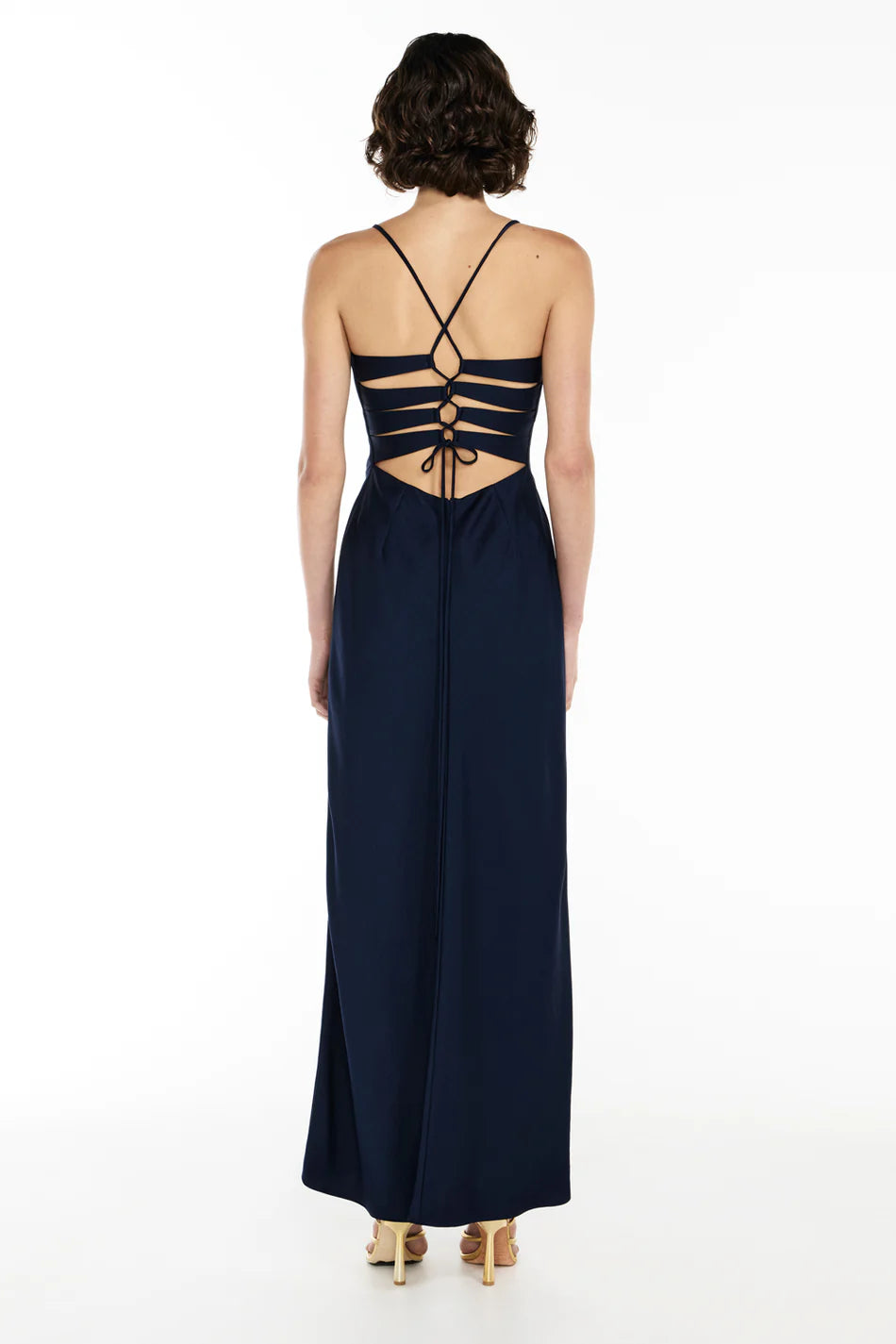 Time to Shine Slip Dress (Navy) - First Date Rentals