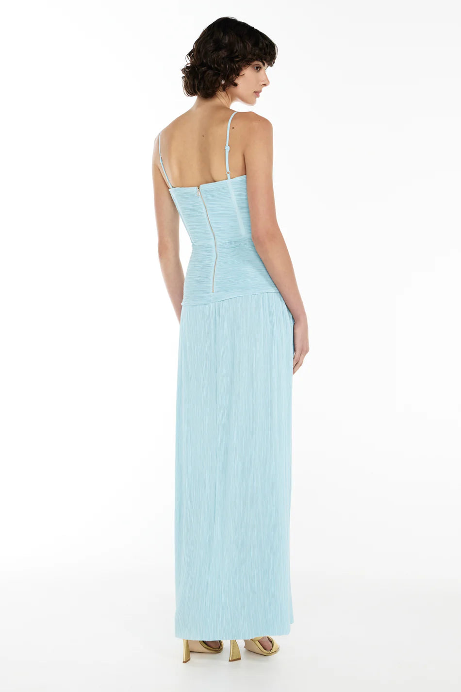 Double Time Pleat Dress (Acqua Spritz) - First Date Rentals