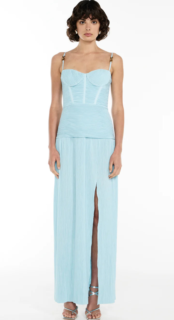 Double Time Pleat Dress (Acqua Spritz) - First Date Rentals