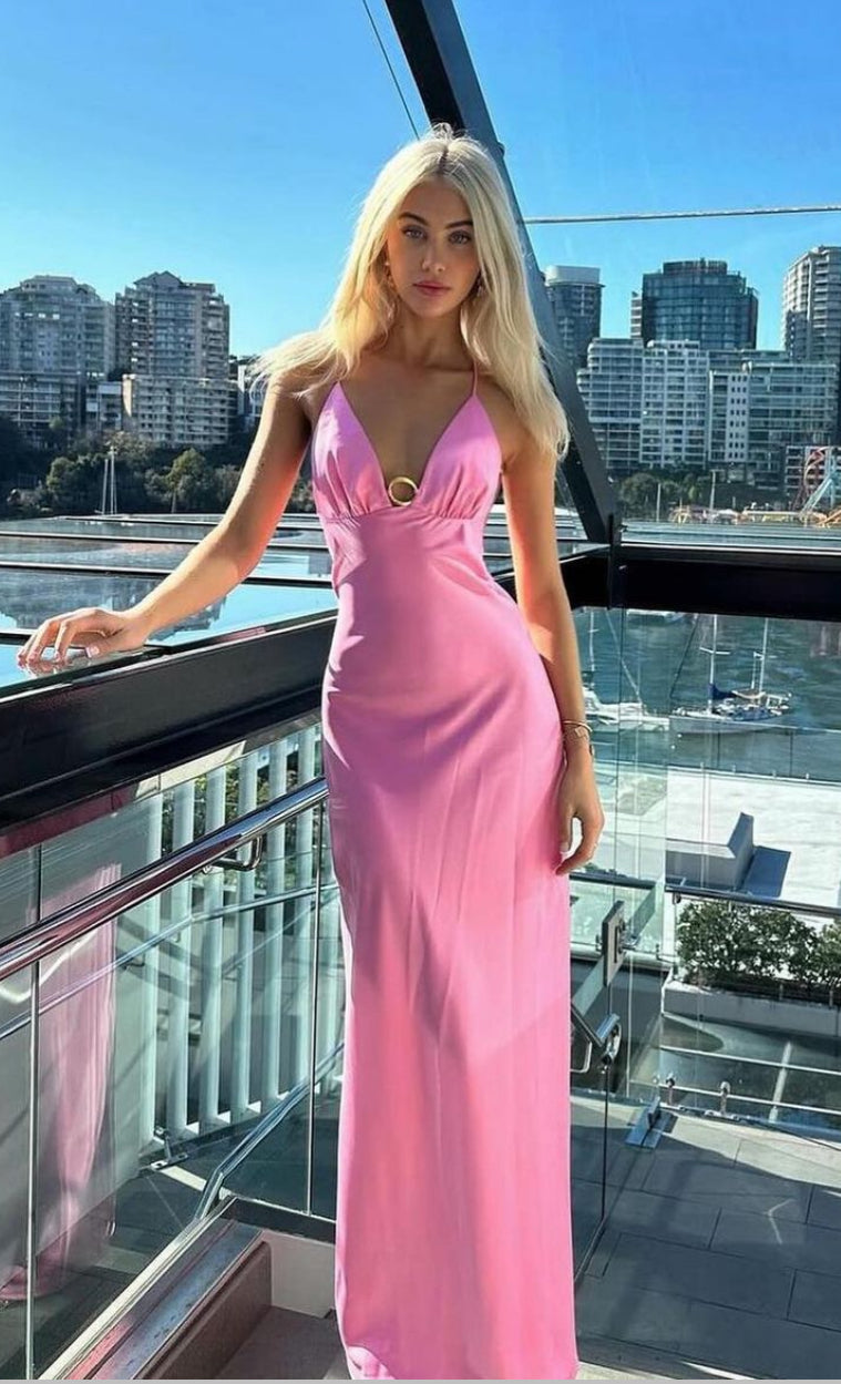 Liquid Asset Slip Dress (Pink) FOR SALE - First Date Rentals