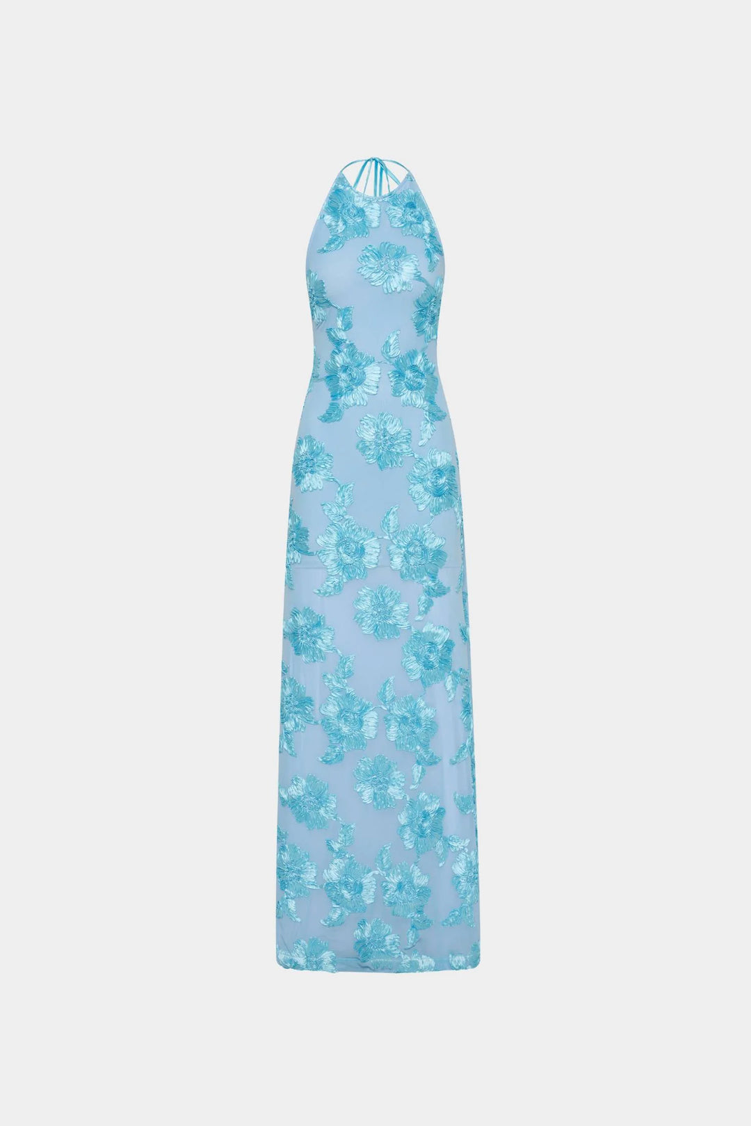 EMBELLISHED BACKLESS MAXI DRESS (BABY BLUE)