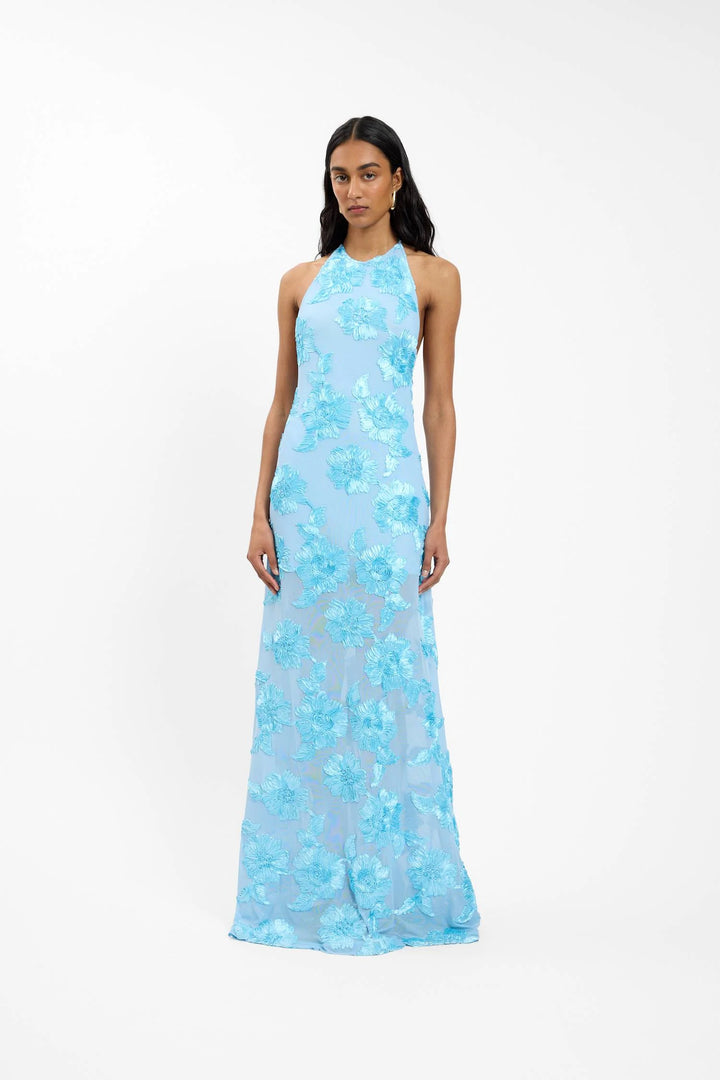 EMBELLISHED BACKLESS MAXI DRESS (BABY BLUE)