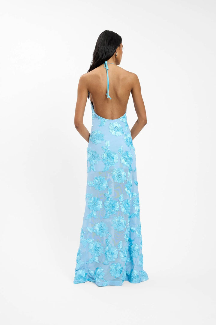 EMBELLISHED BACKLESS MAXI DRESS (BABY BLUE)