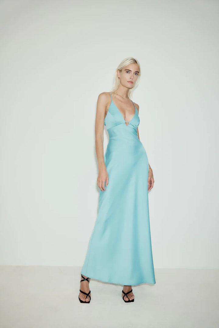 Time to Shine Slip Dress (Sky Blue) - First Date Rentals