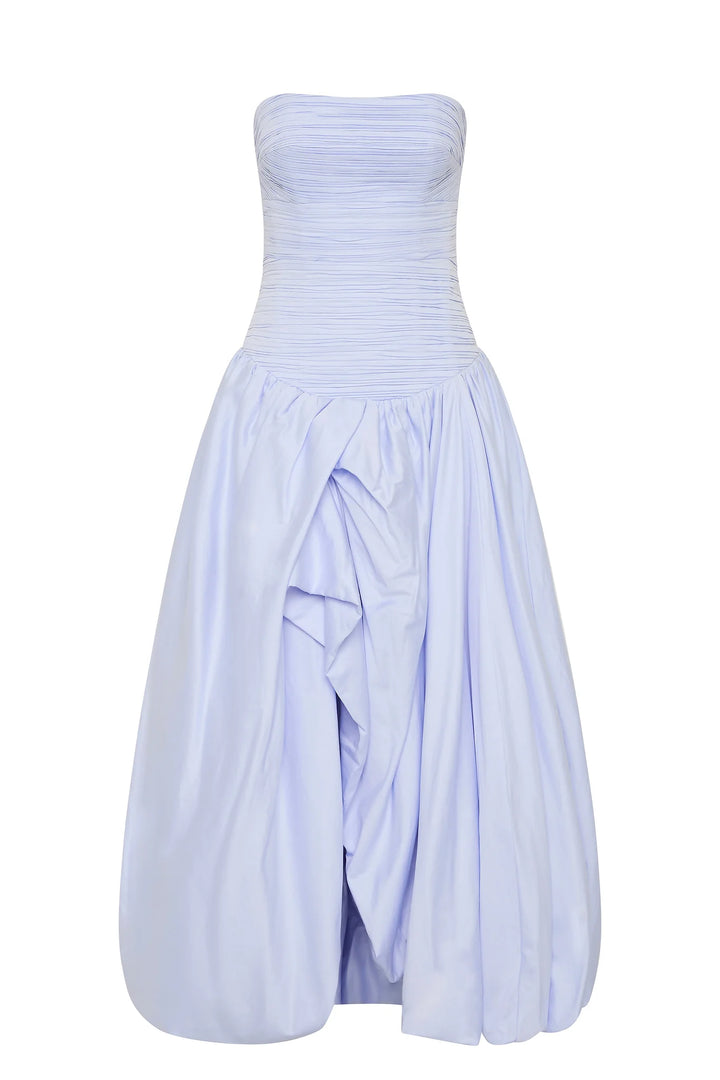 Violette Bubble Hem Maxi Dress (Blue) - First Date Rentals