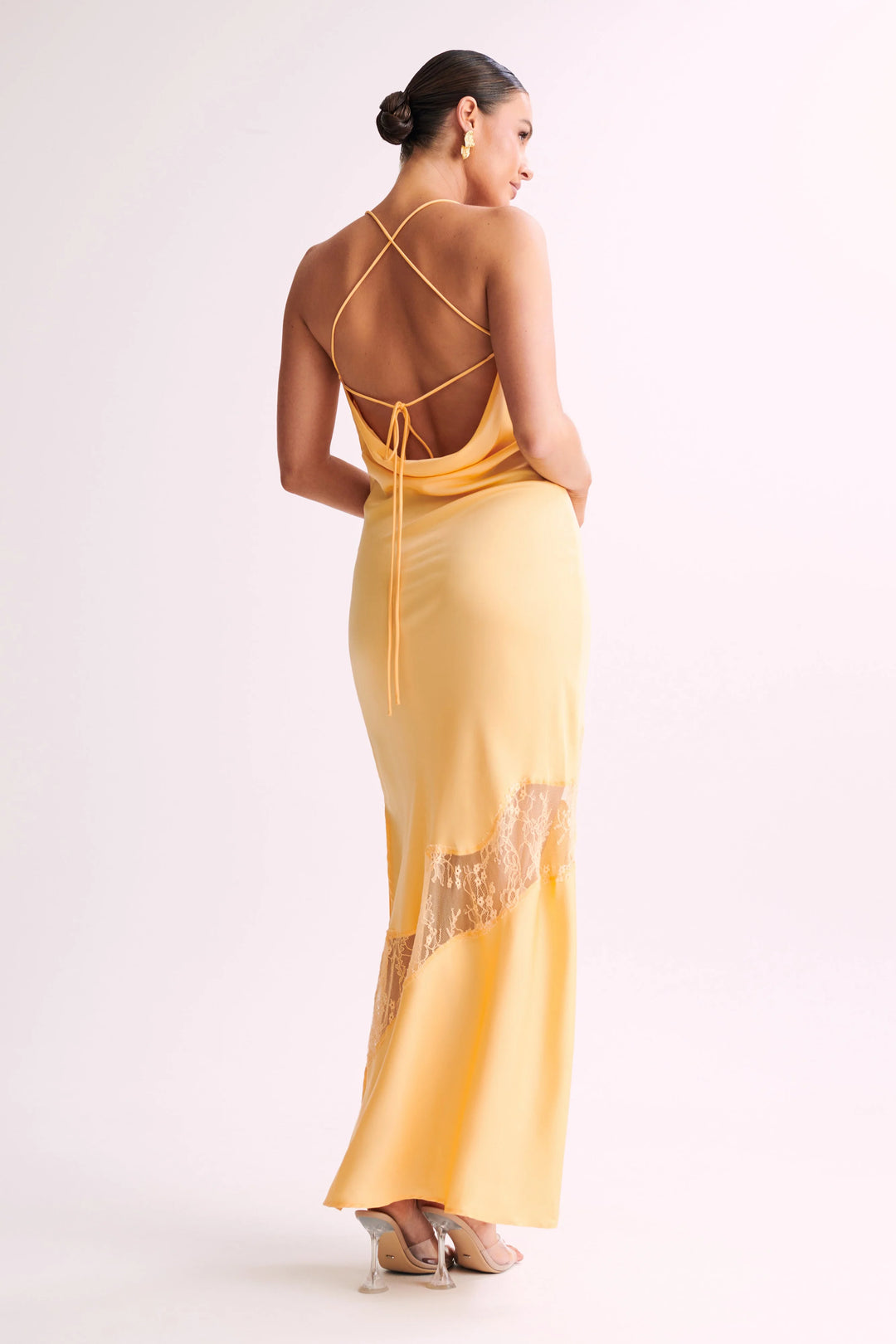 meshki chandra lace dress meshki chandra lace dress in lemon size XS, $70 hire $10 take home try on