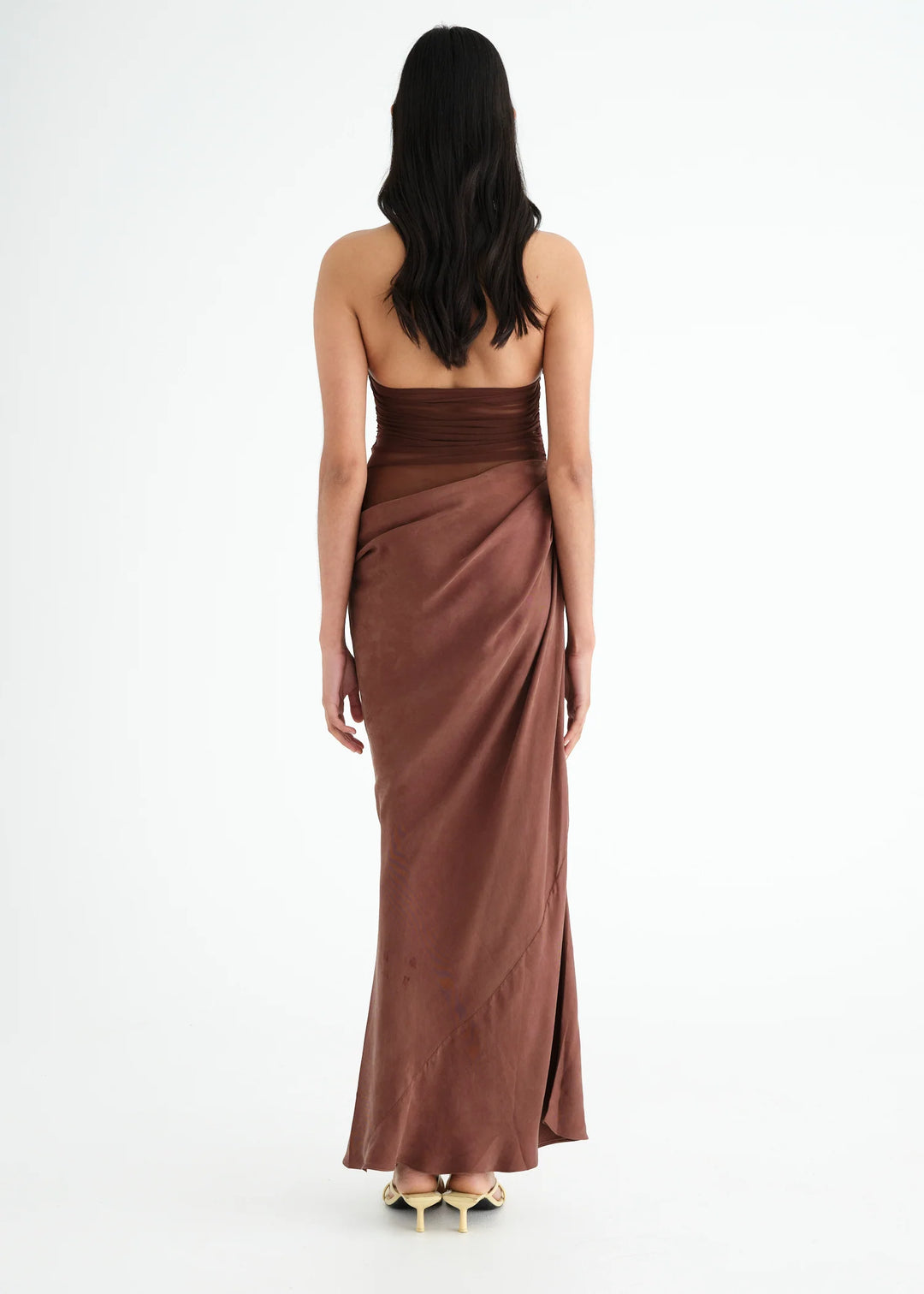 Gina Halter Dress (Brown) - First Date Rentals