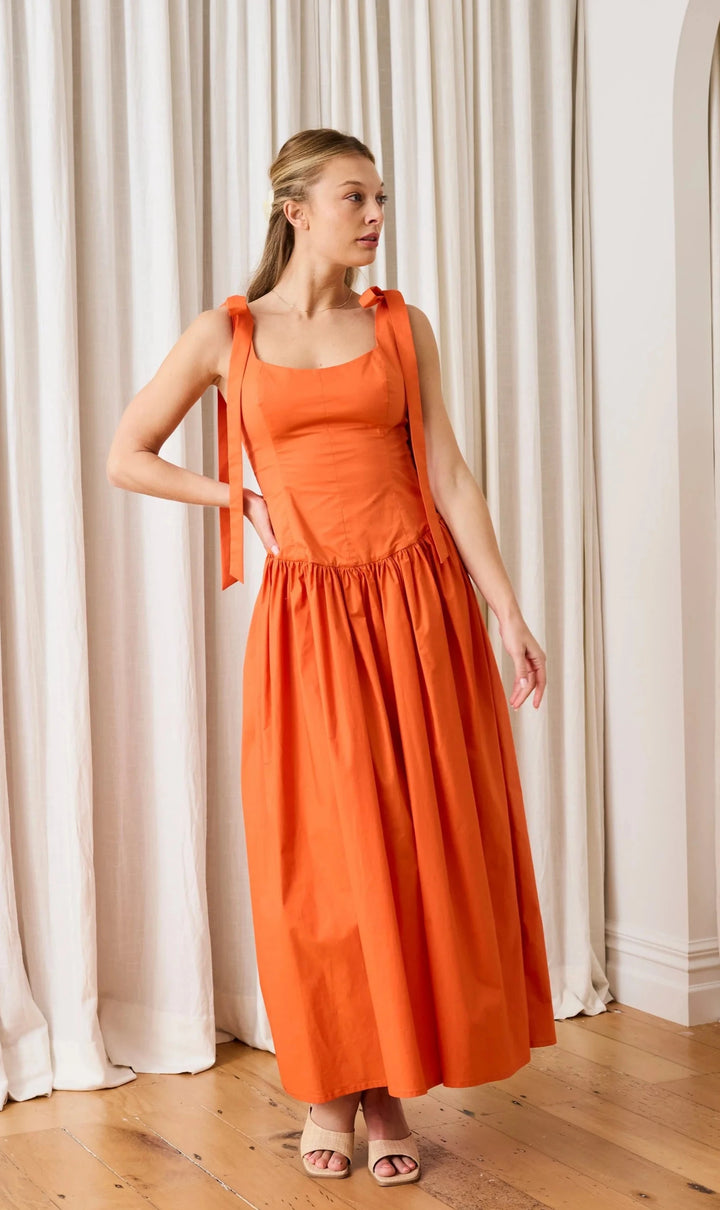 Daisy Chain Dress (Orange) - First Date Rentals