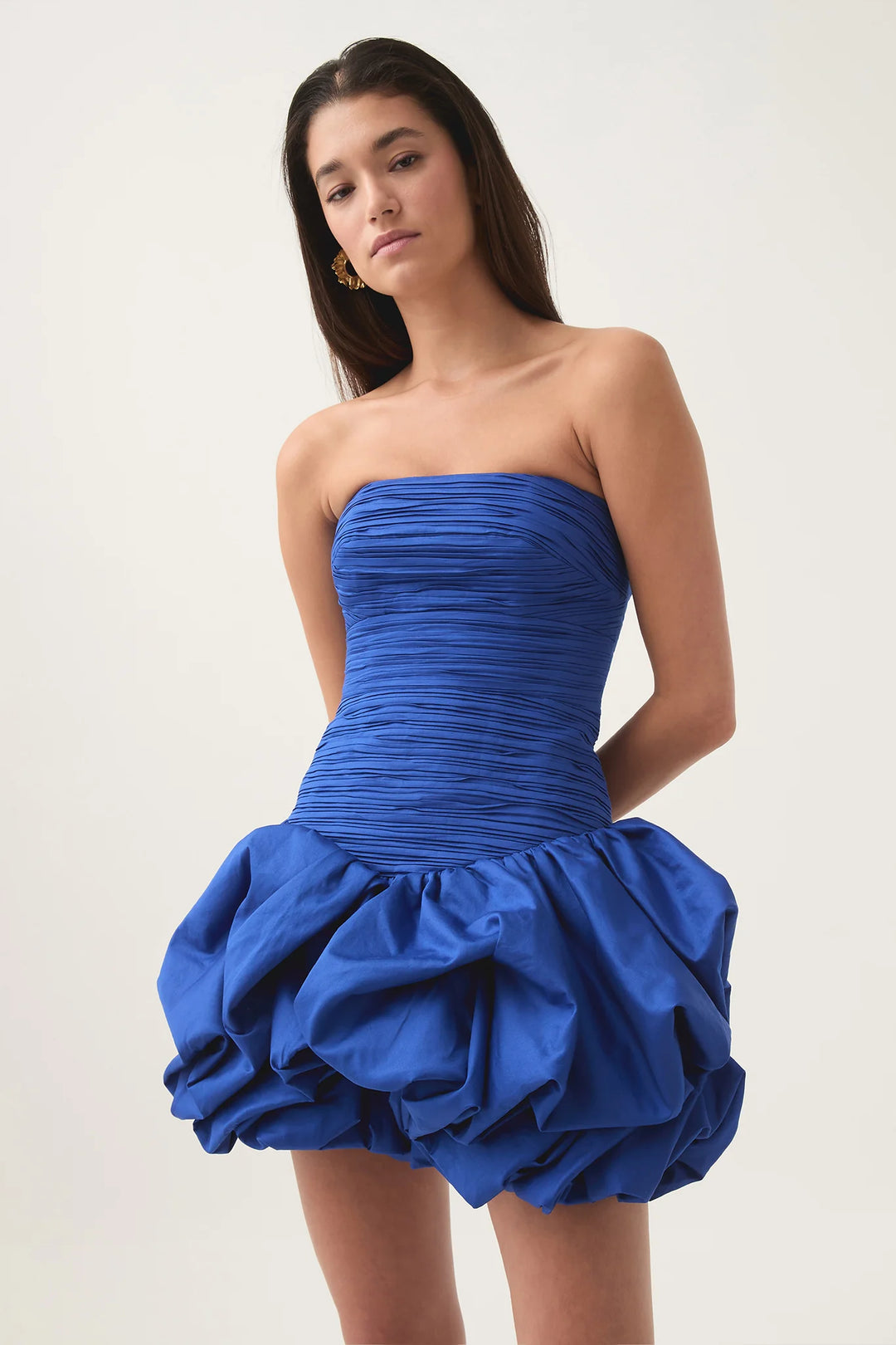 Violette Bubble Hem Mini (Cobalt) - First Date Rentals