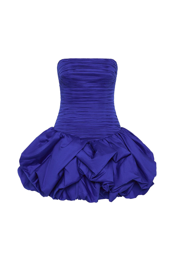 Violette Bubble Hem Mini (Cobalt) - First Date Rentals