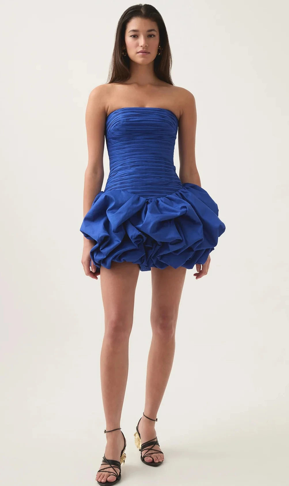Violette Bubble Hem Mini (Cobalt) - First Date Rentals