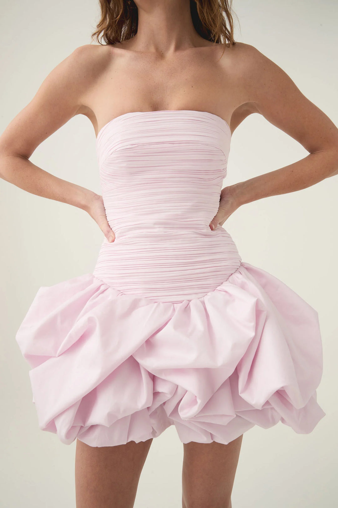 Violette Bubble Hem Mini (Pastel Pink) - First Date Rentals