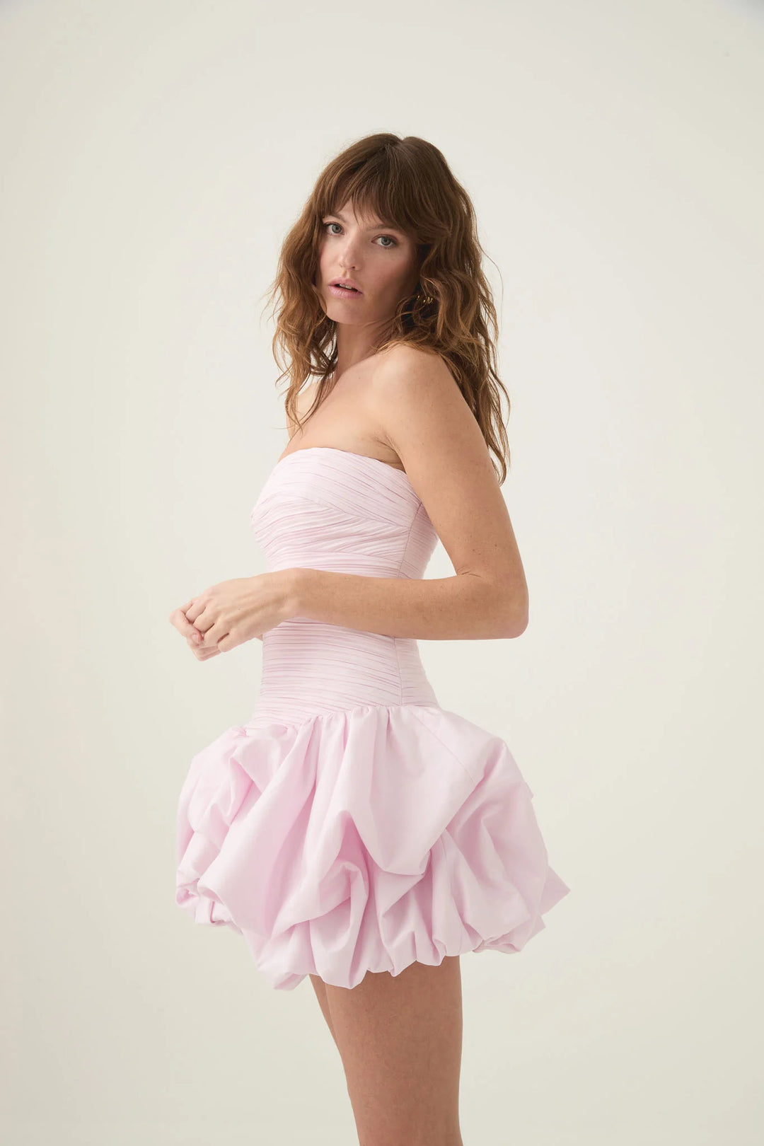 Violette Bubble Hem Mini (Pastel Pink) - First Date Rentals