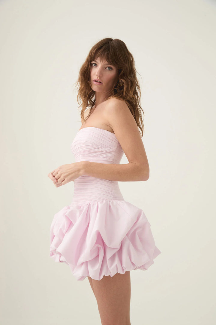 Violette Bubble Hem Mini (Pastel Pink) - First Date Rentals