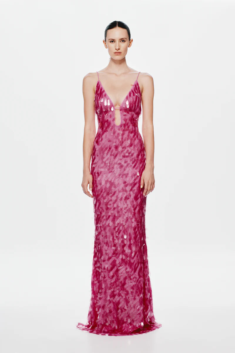 Sapphire Sequin Dress (Fuchsia) - First Date Rentals