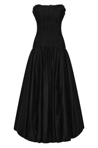 Ivy Bubble Hem Gown (Black)
