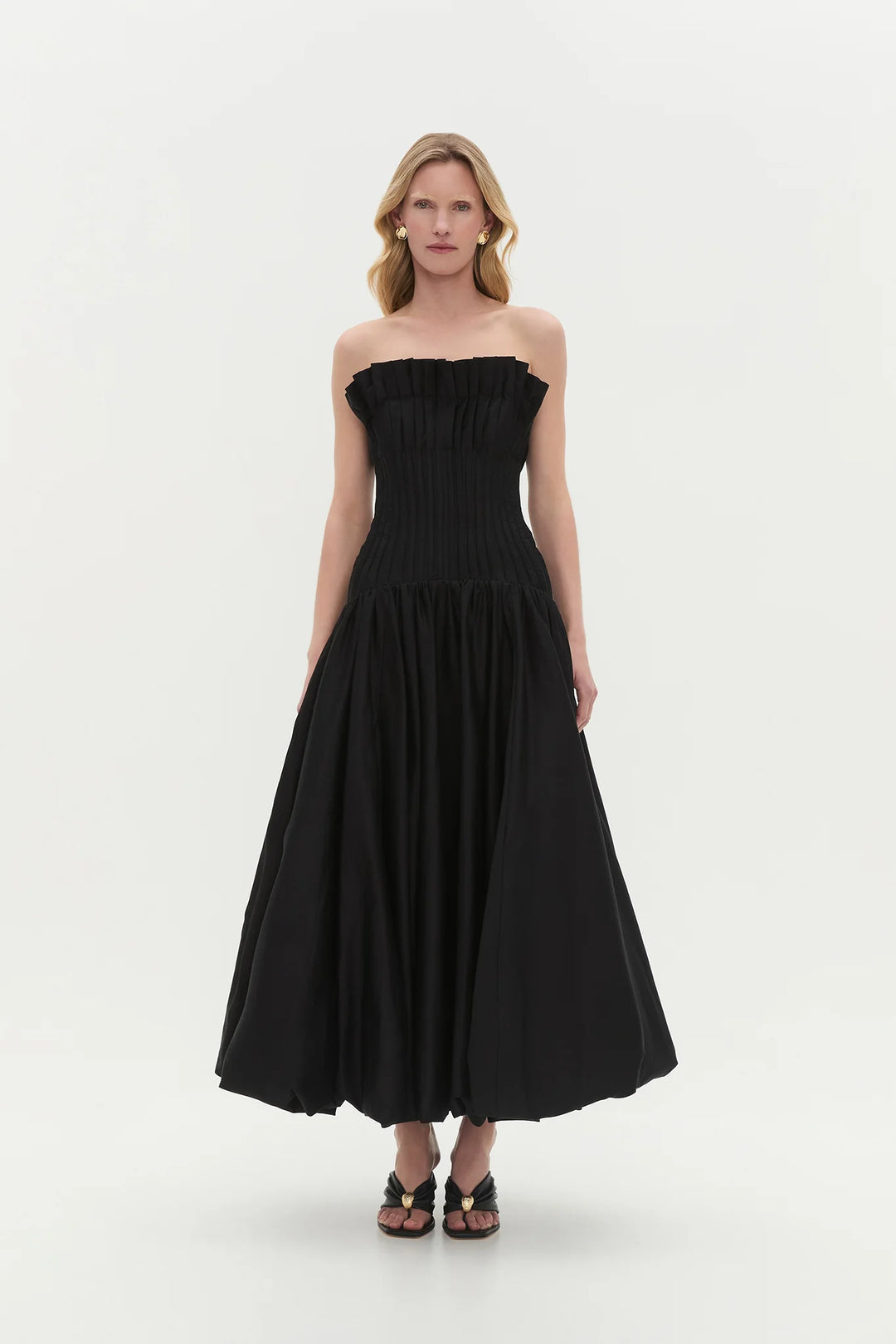 Ivy Bubble Hem Gown (Black)
