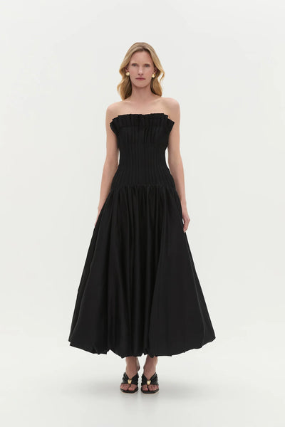 Ivy Bubble Hem Gown (Black)