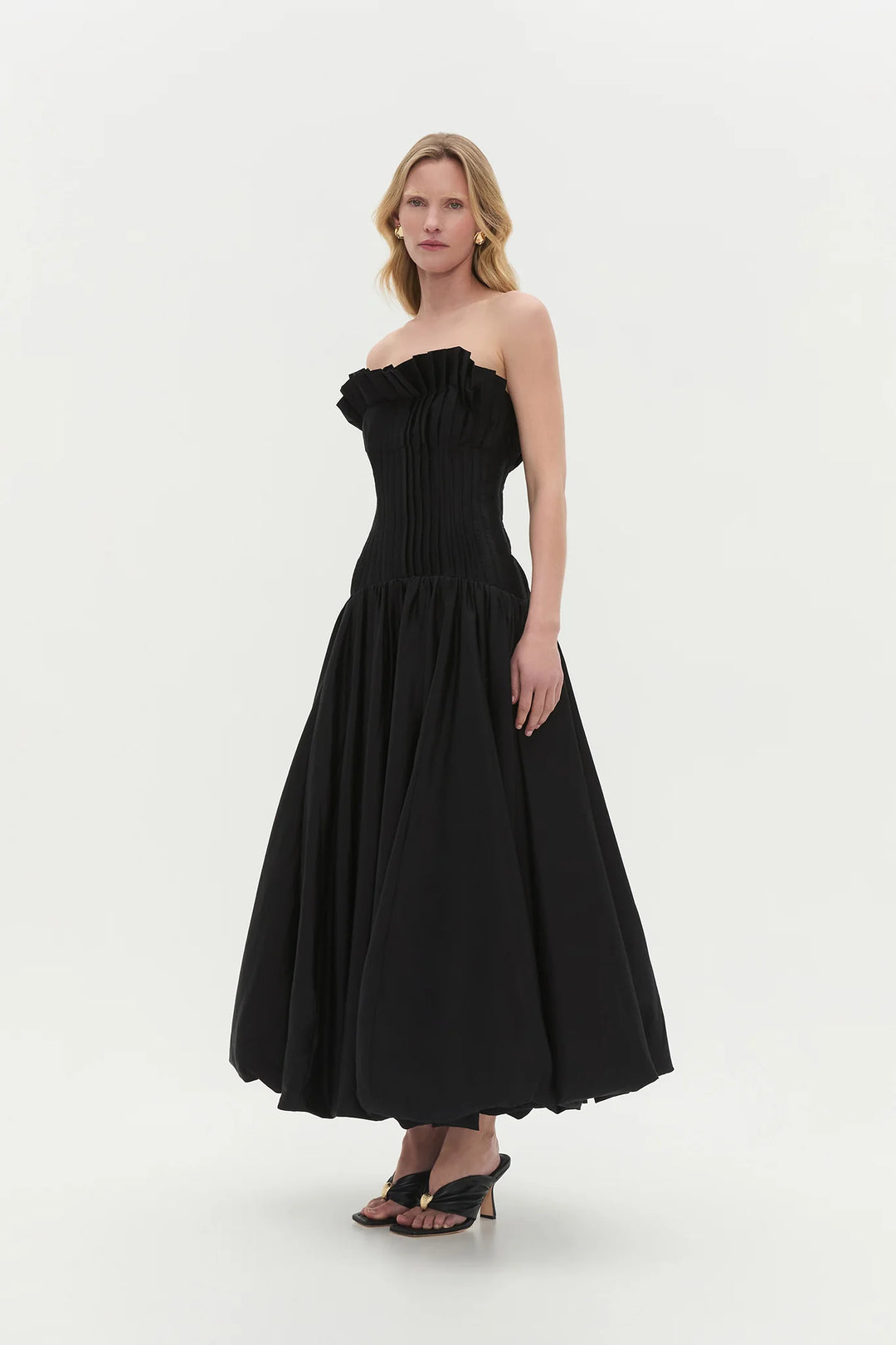 Ivy Bubble Hem Gown (Black)