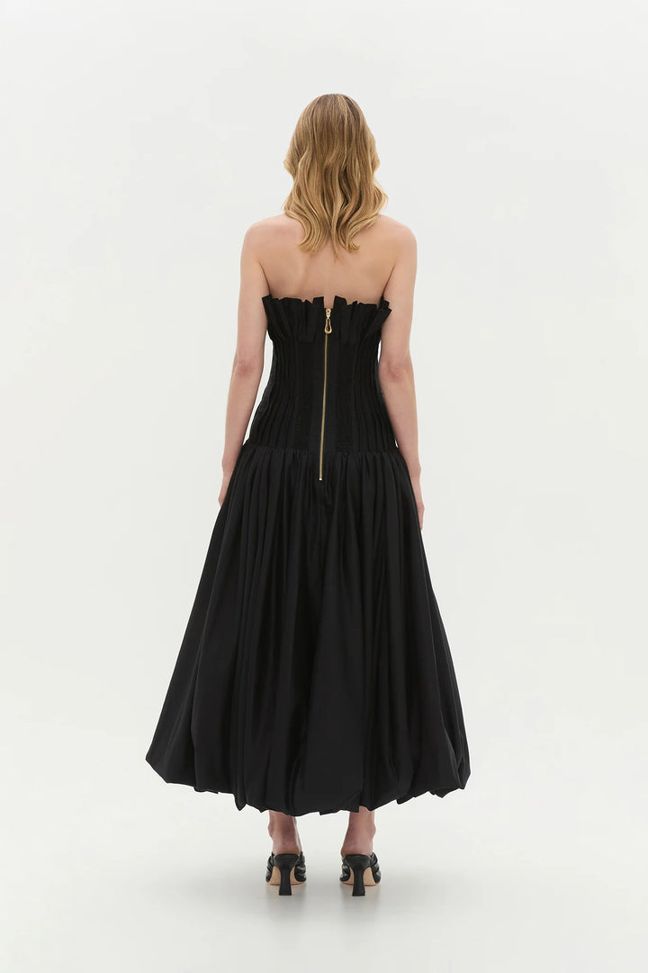 Ivy Bubble Hem Gown (Black)
