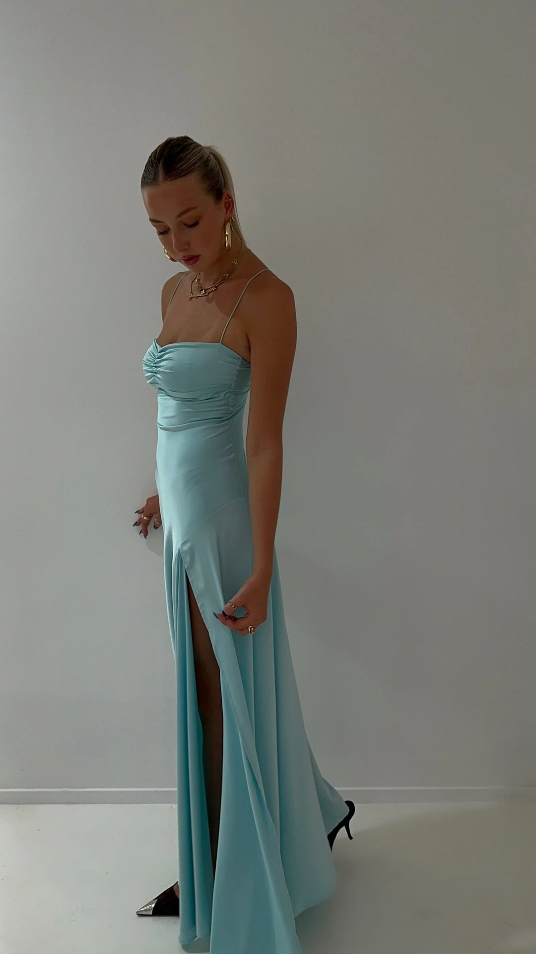 Gaia Gown (Aqua) - First Date Rentals