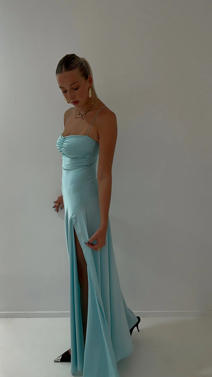 Gaia Gown (Aqua) - First Date Rentals