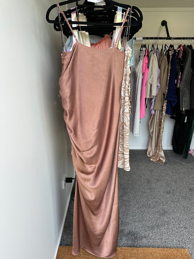 Lily Bias Ruched Midi (Clove) FOR SALE