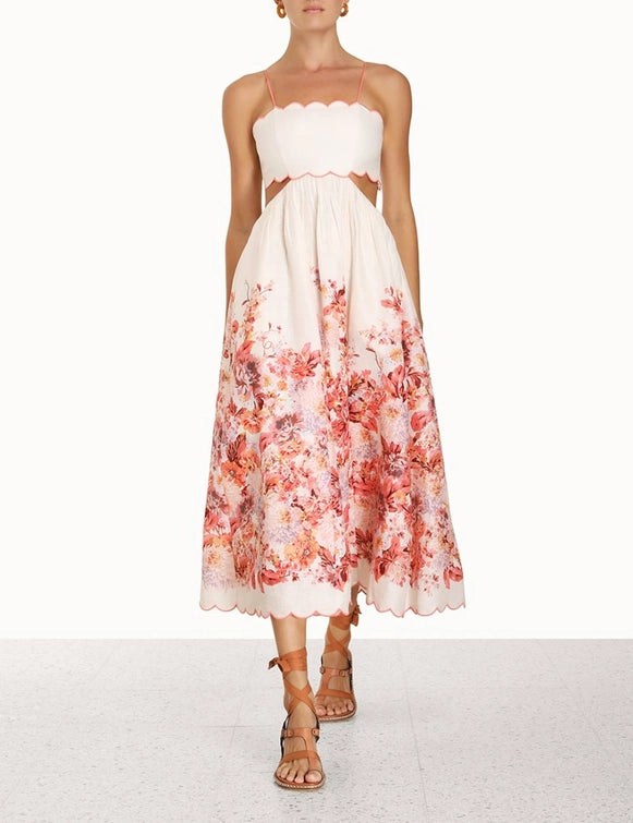 Devi Scallop Cut Out Dress - First Date Rentals