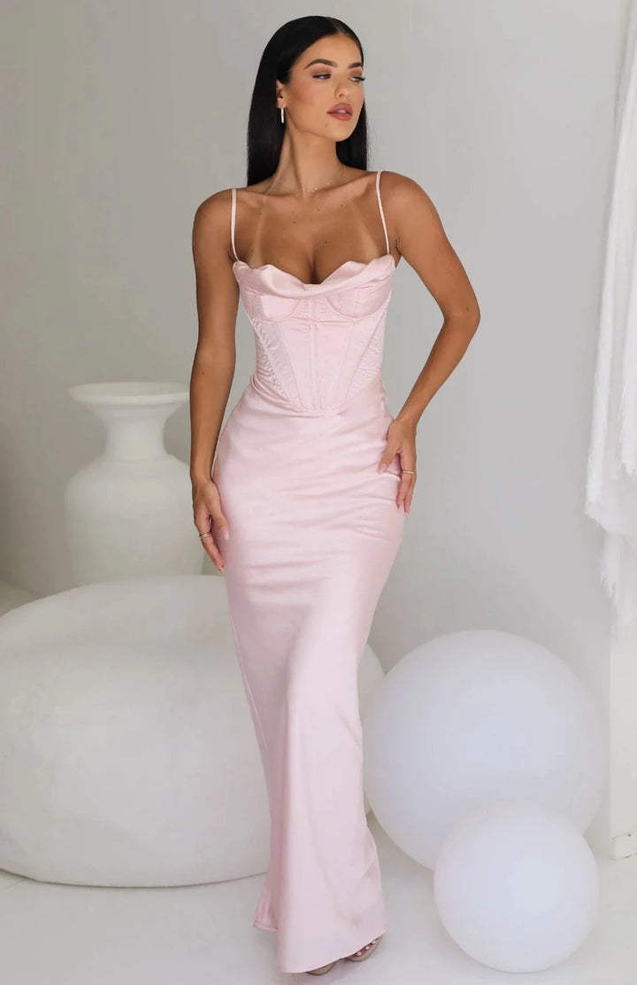 Charmaine Dress (Blush Pink) - First Date Rentals