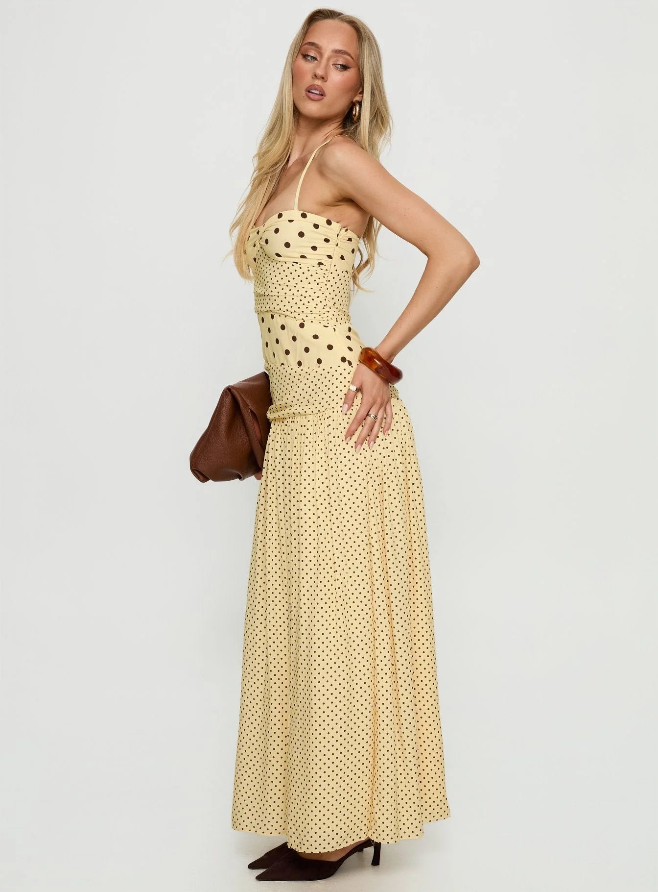 Marguerite Halter Maxi Dress Lemon