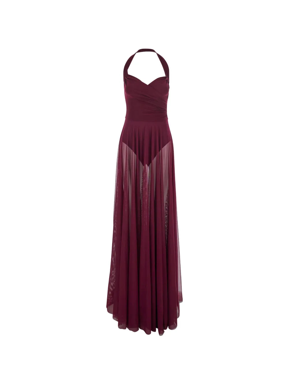 Cayla Draped Dress (Burgundy)