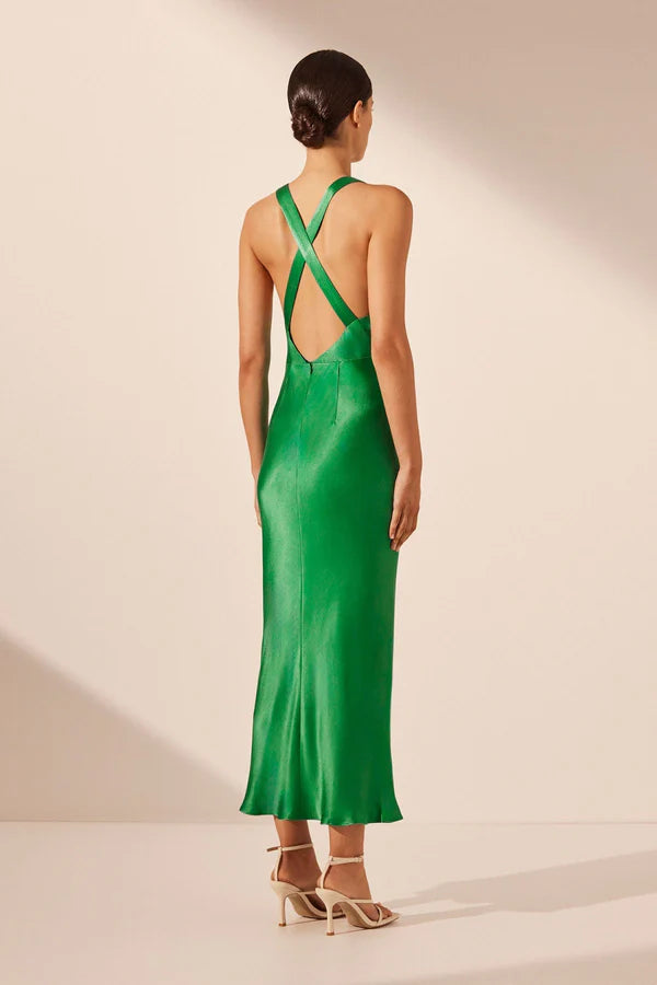 Lana Plunge Cross Back Midi - First Date Rentals