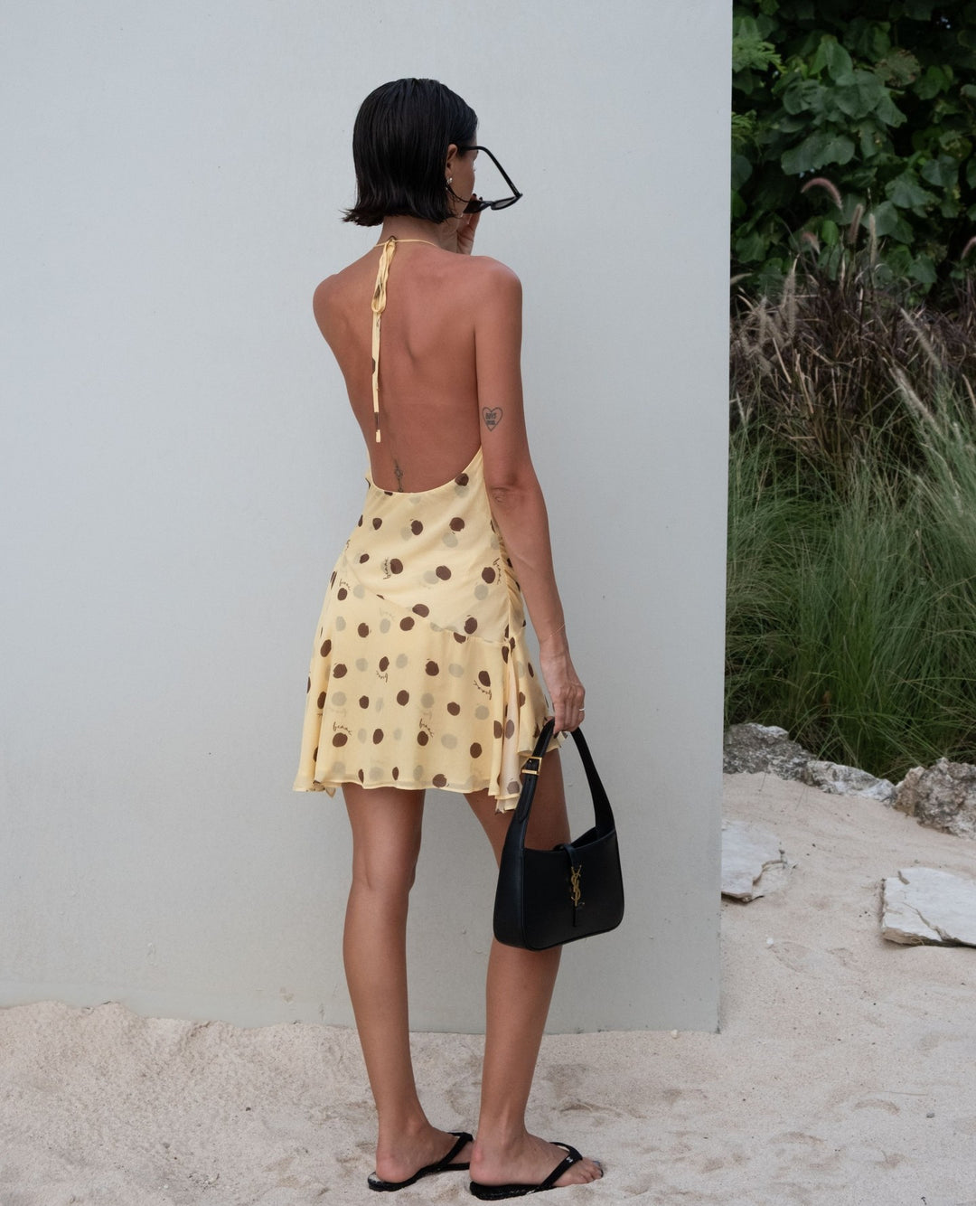 Harlow Polka Halter Dress - First Date Rentals