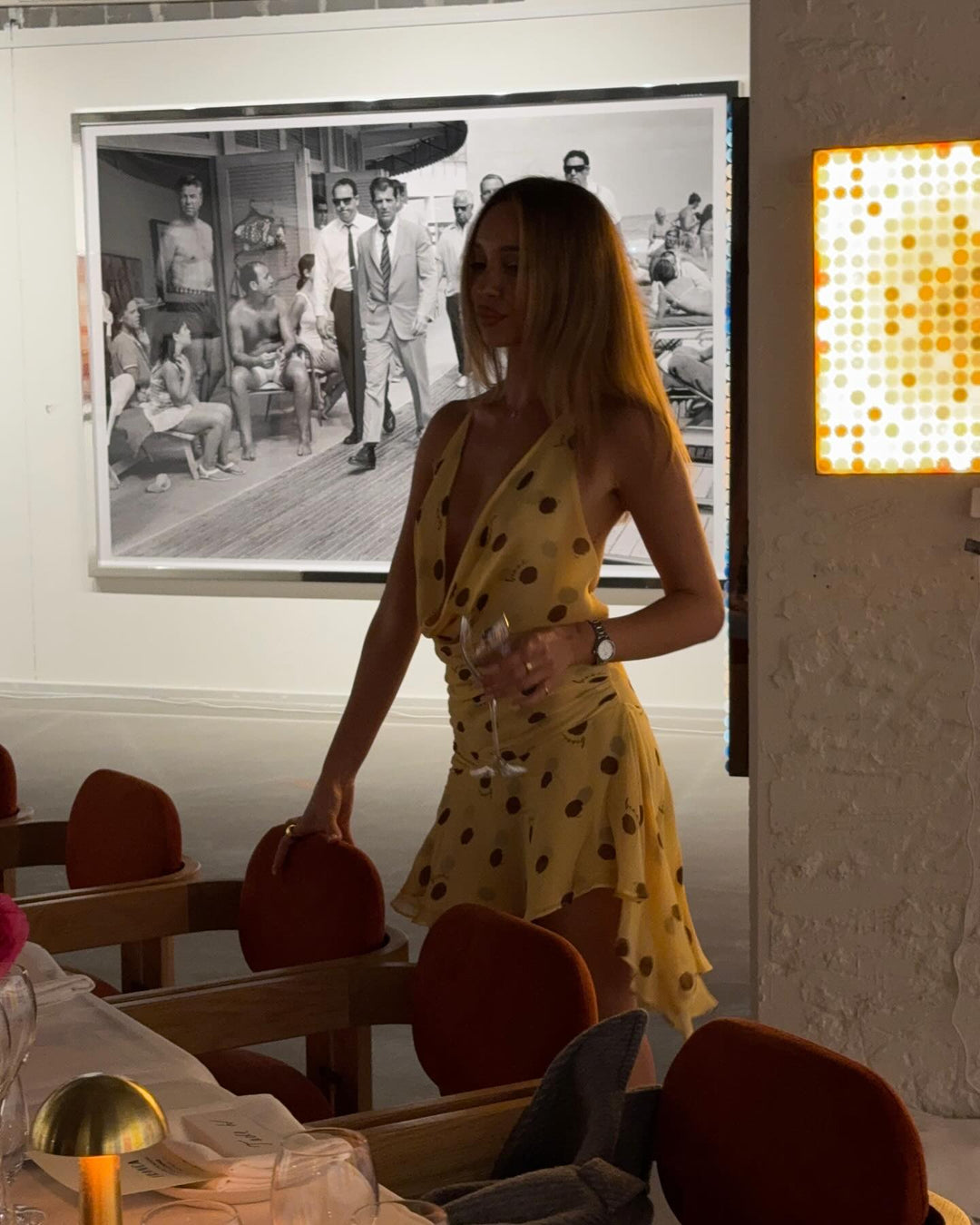 Harlow Polka Halter Dress - First Date Rentals