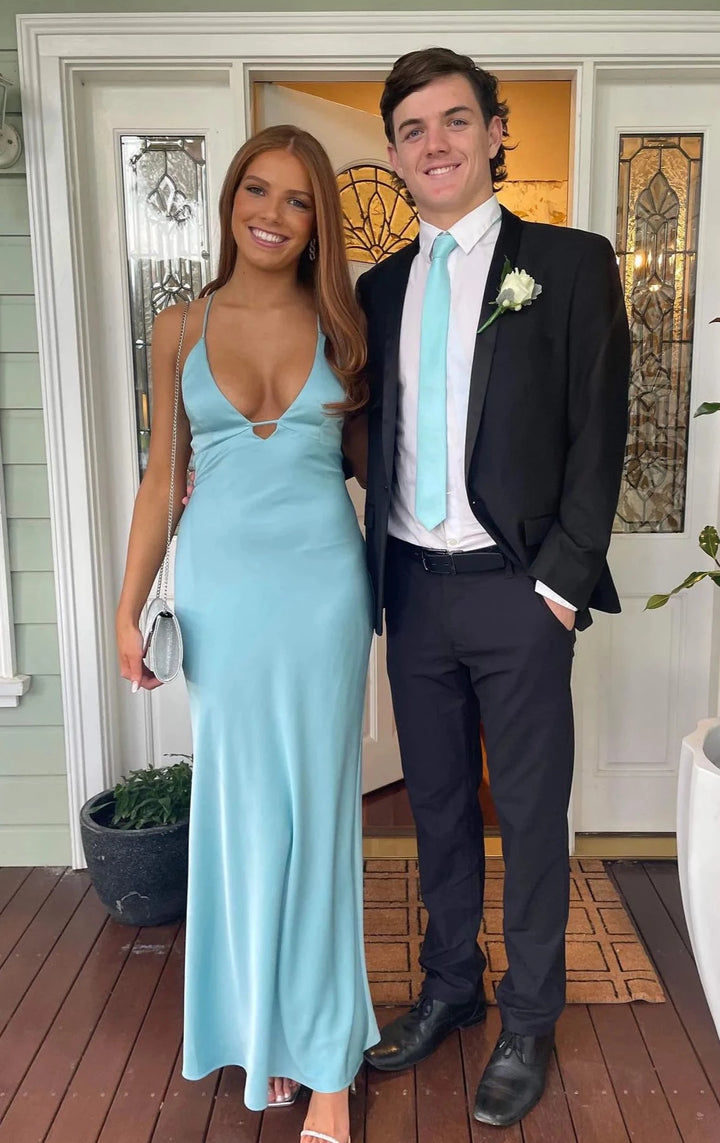Time to Shine Slip Dress (Sky Blue) - First Date Rentals