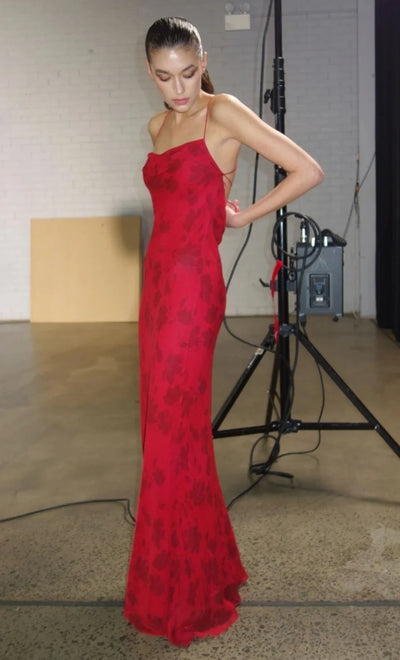 Ruby Slip Maxi Dress (Cherry)