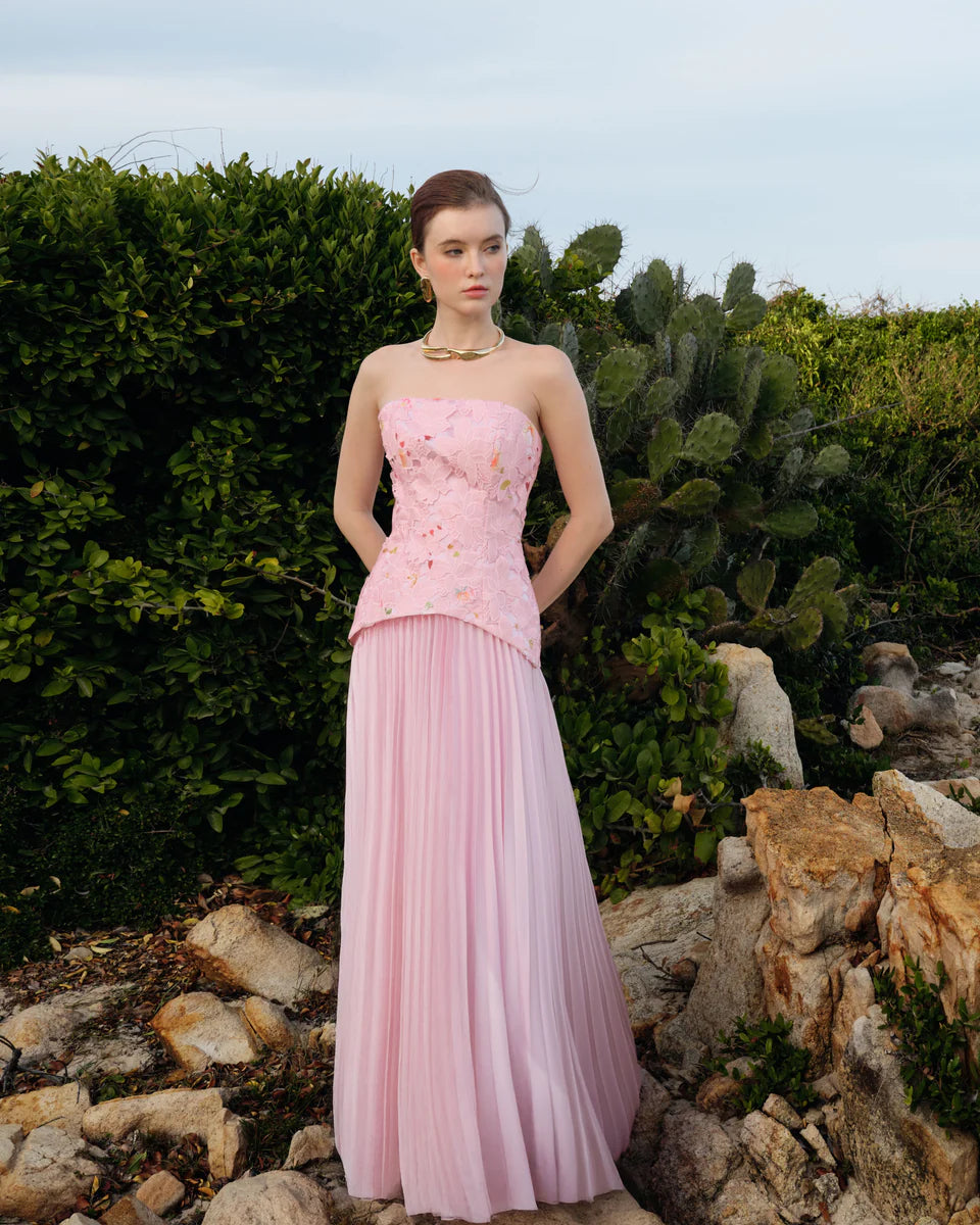 Cascade Pleat Gown - First Date Rentals