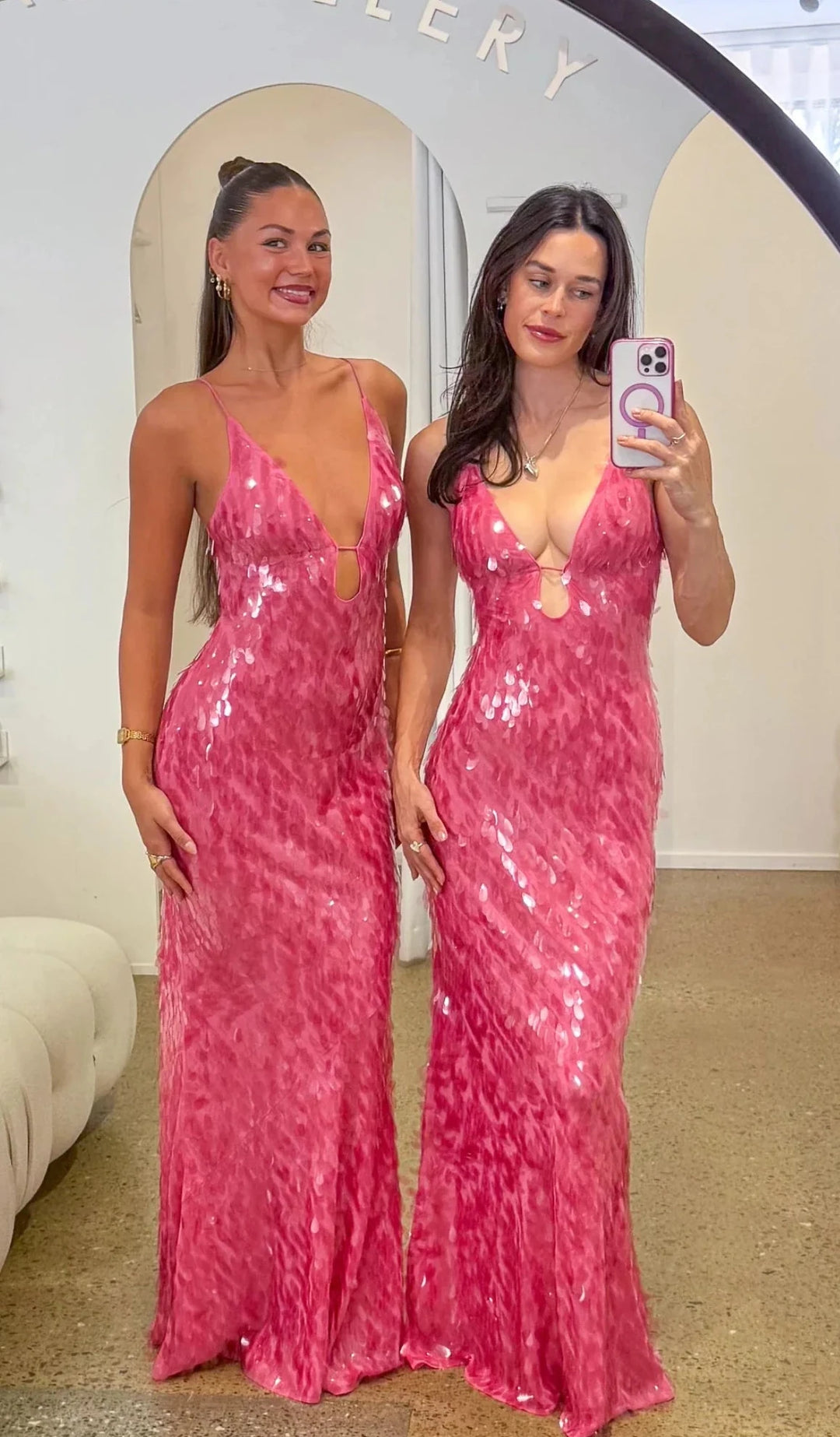 Sapphire Sequin Dress (Fuchsia) FOR SALE