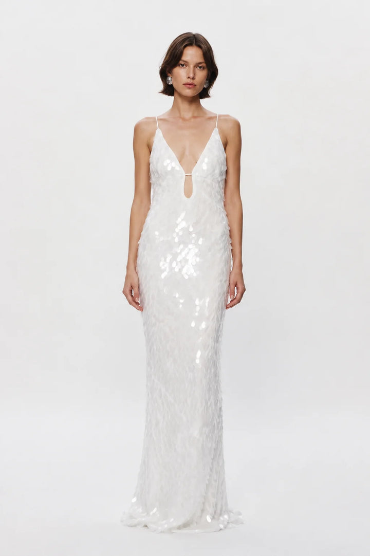 Sapphire Sequin Dress (White)