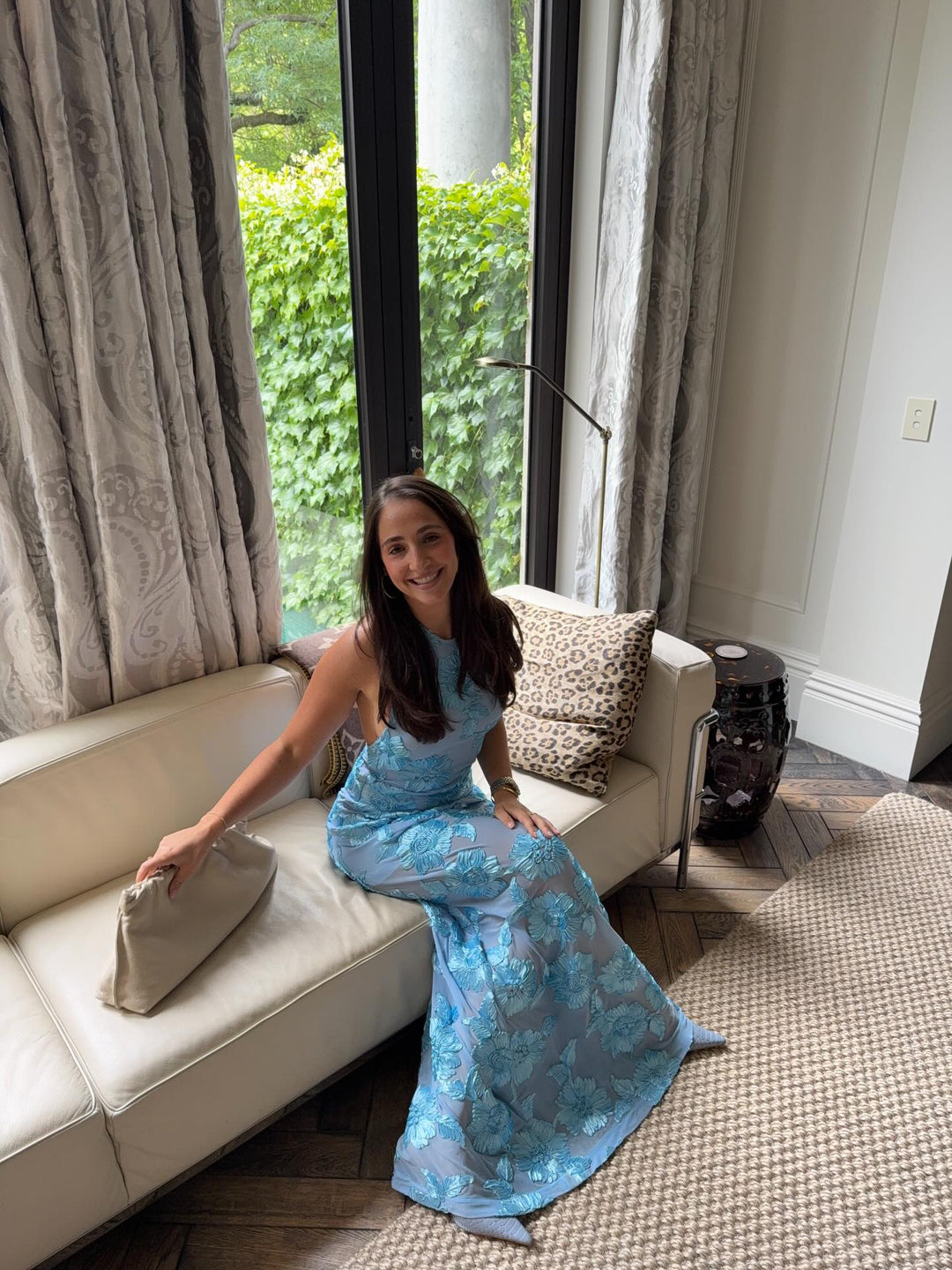 EMBELLISHED BACKLESS MAXI DRESS (BABY BLUE)