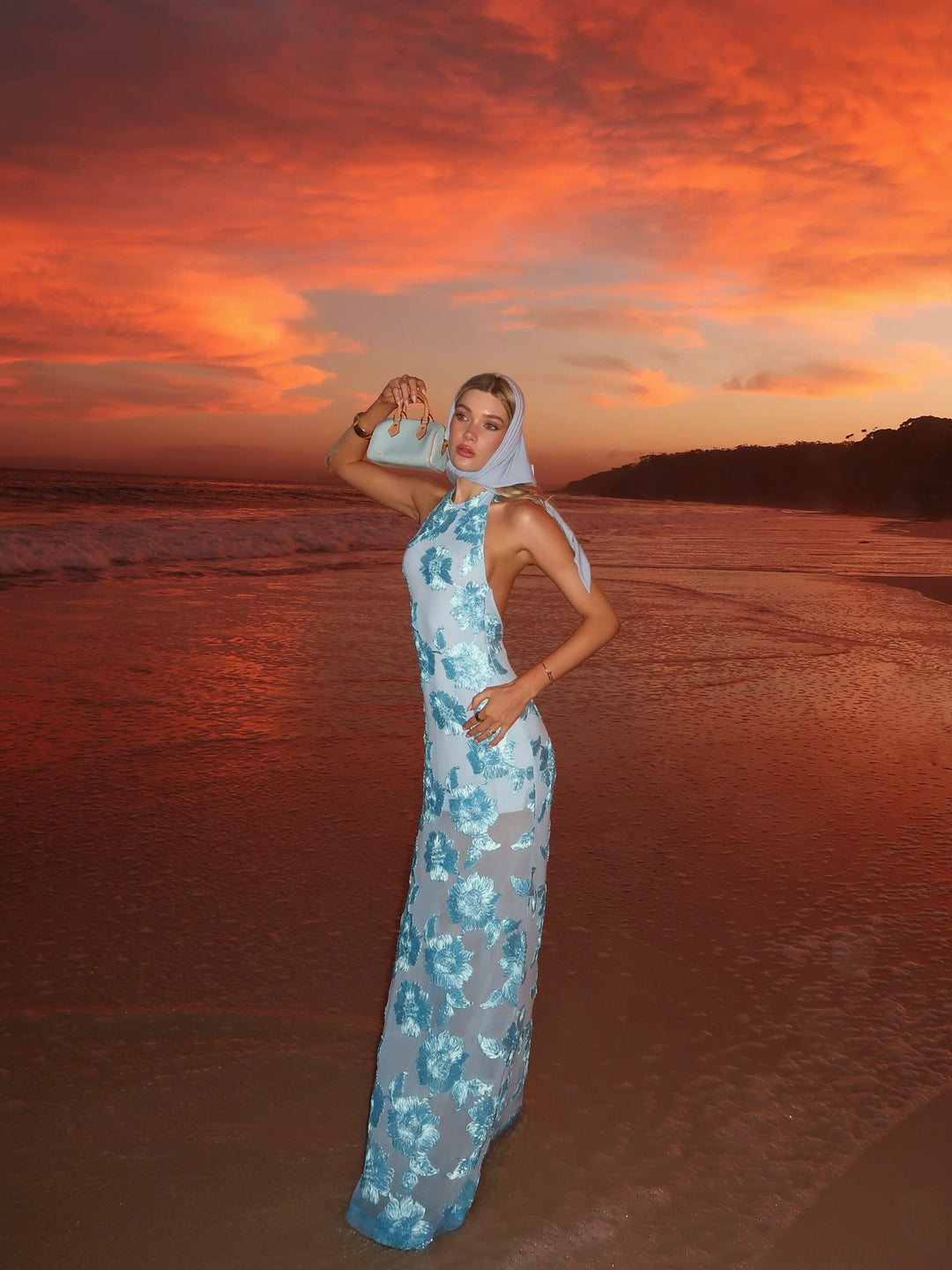 EMBELLISHED BACKLESS MAXI DRESS (BABY BLUE)