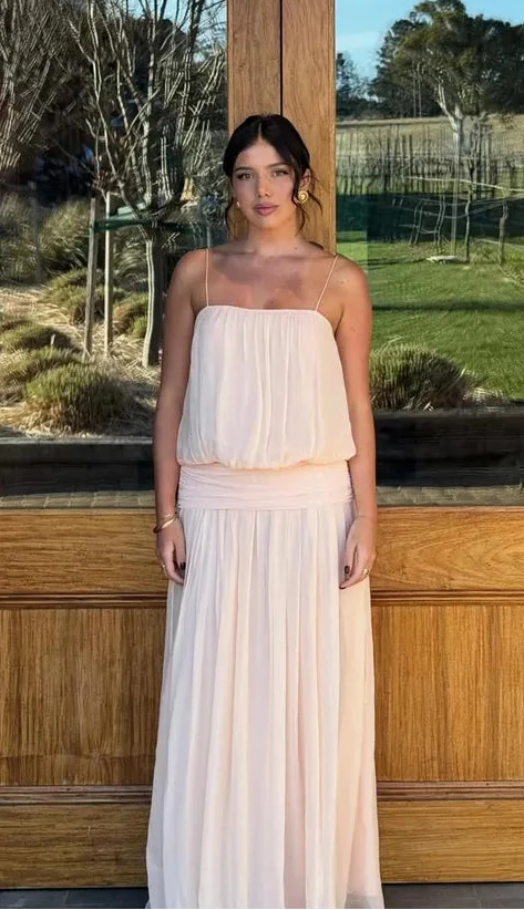 Camille Blouson Dress (Peach)