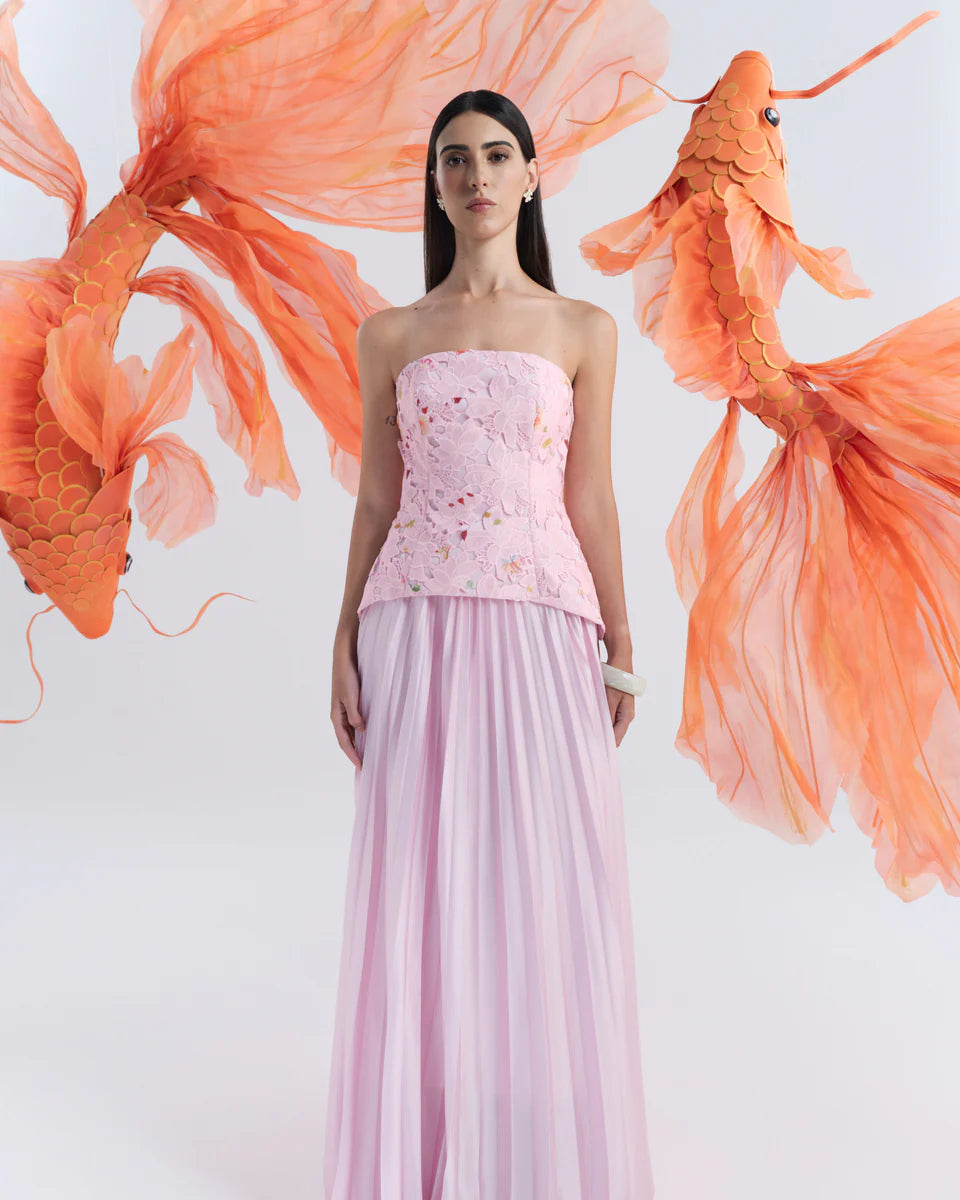 Cascade Pleat Gown