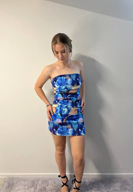 Iris Ruched Strapless Mini FOR SALE - First Date Rentals
