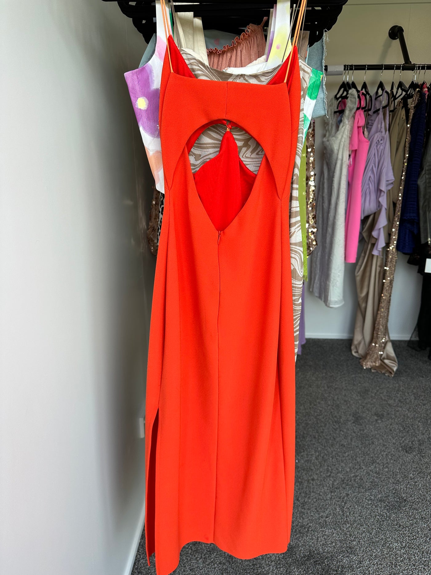 Ulla Cut Out Midi (Blood Orange) FOR SALE - First Date Rentals Ulla Cut Out Midi (Blood Orange) FOR SALE - First Date Rentals