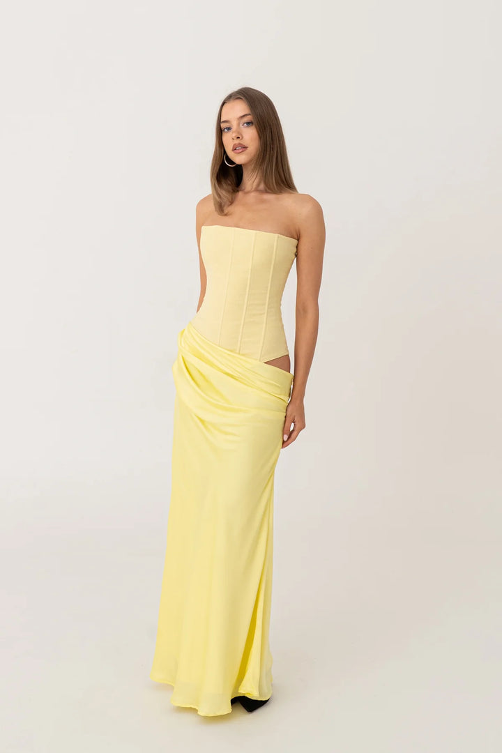 Huxley Gown (Lemon) - First Date Rentals