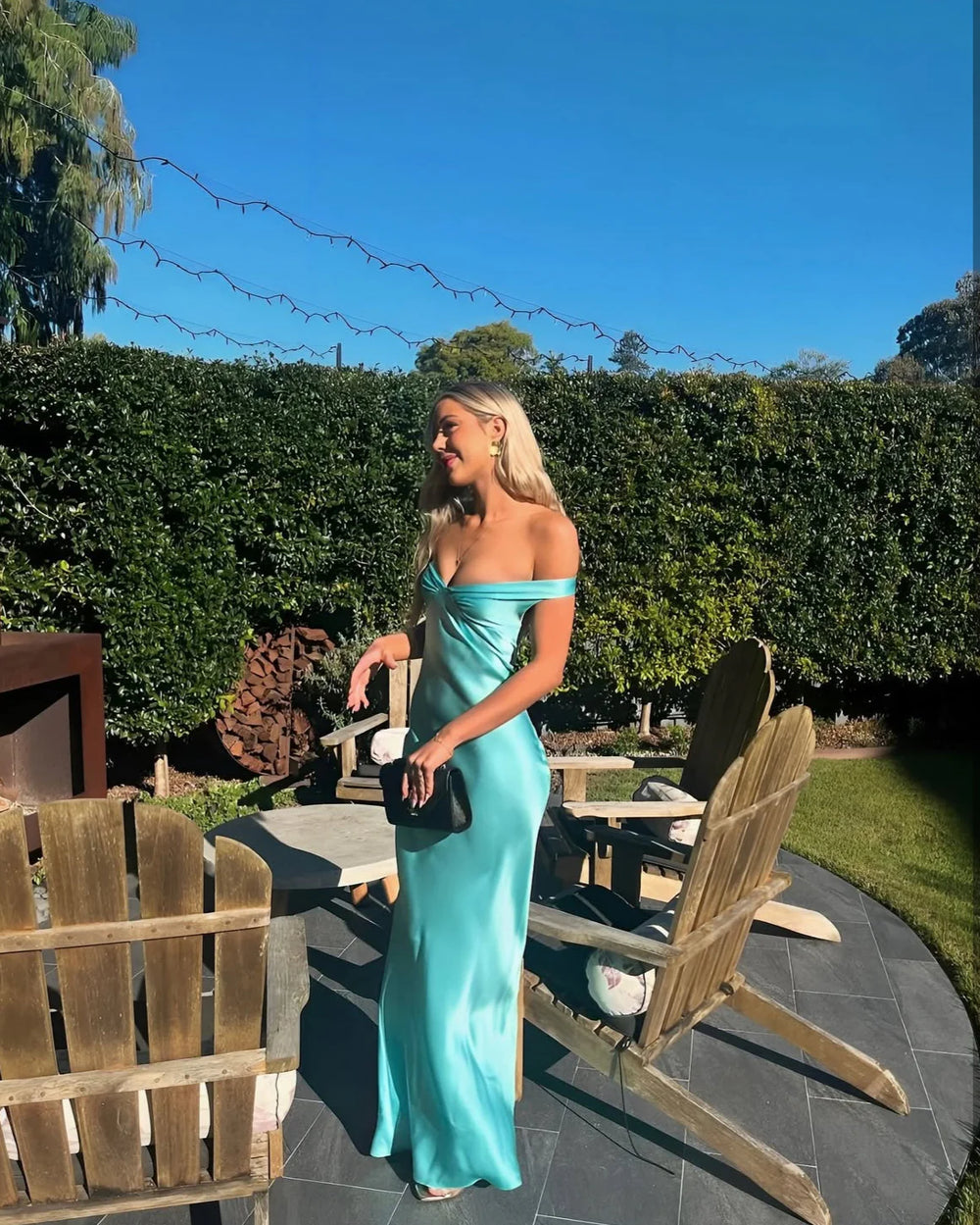 Bridget Gown (Turquoise) - First Date Rentals