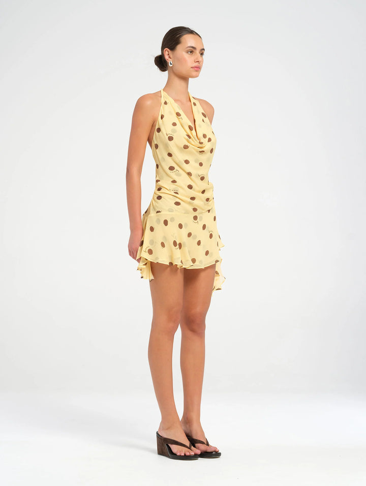 Harlow Polka Halter Dress - First Date Rentals